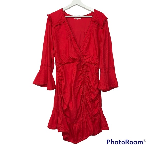 NEW Tularosa Joannie Wrap Dress Bright Red Sz L - Picture 12 of 13